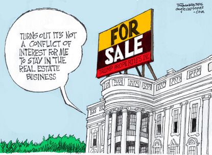 Political cartoon U.S. Donald Trump real estate business