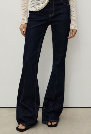 An image of Mango flare jeans, one of the best flare jeans for women.