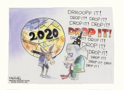 Political Cartoons U.S. Democrats 2020 Ball Drop