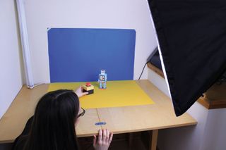 Robot model being photographed