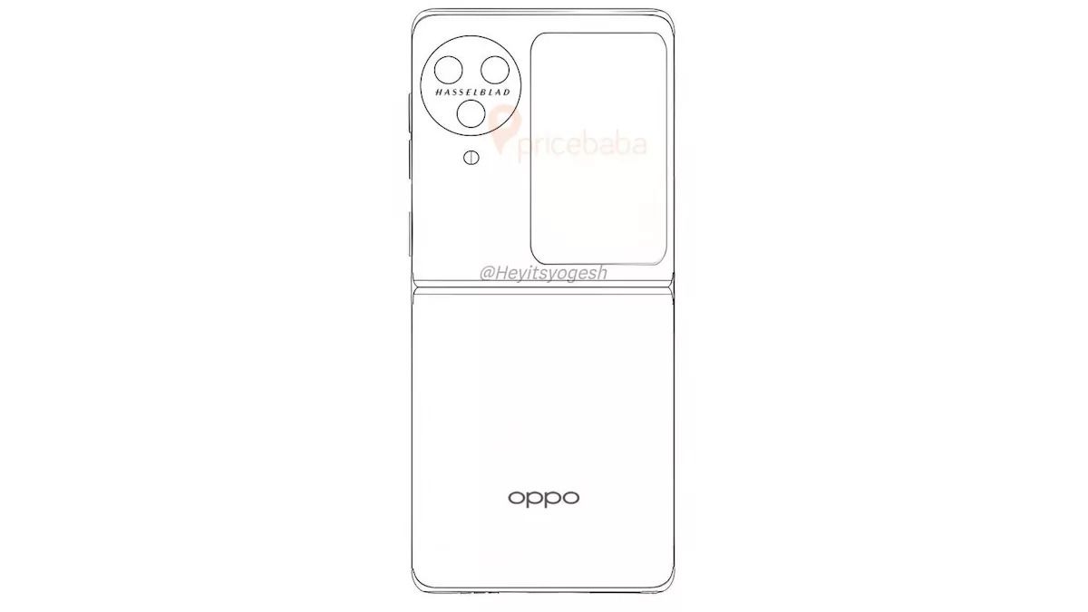 Drawings of the Oppo Find N3 Flip.