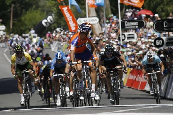 Michael Matthews (Rabobank) finishes second on stage 2 of the Tour Down Under.