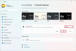 Contrast theme edit