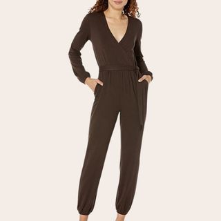 Knit Surplice Jumpsuit 