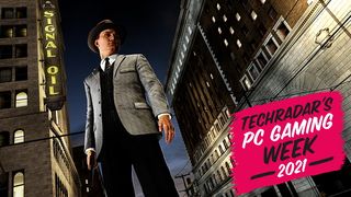 Screenshot from L.A Noire with TechRadar's PC Gaming Week 2021 branding