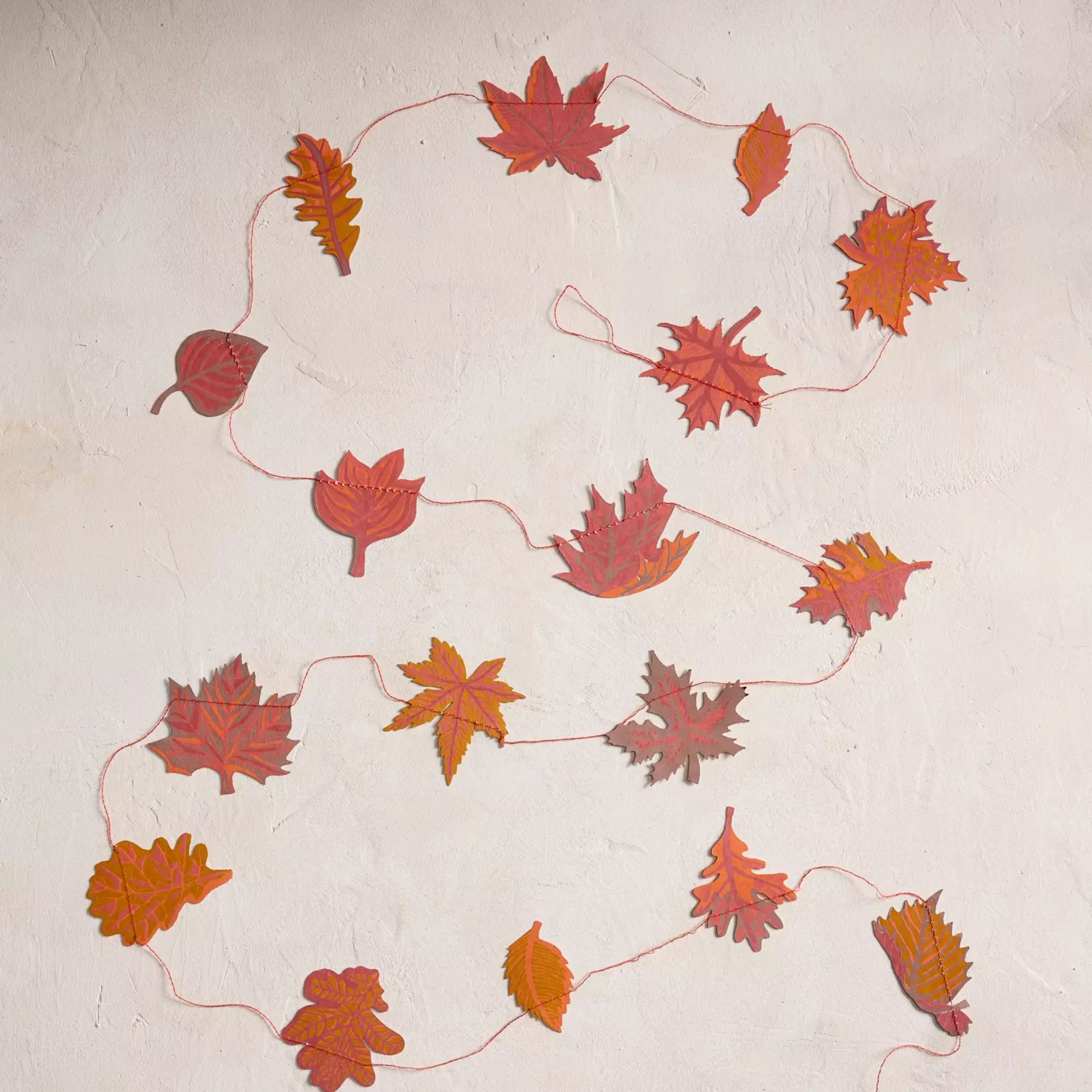 Fall paper leaf garland