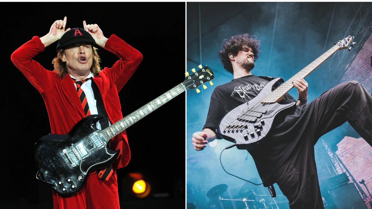 Angus Young of AC/DC performs live on stage during the &#039;Rock or Bust&#039; World Tour, at Wembley Stadium on July 4, 2015 in London, United Kingdom. 