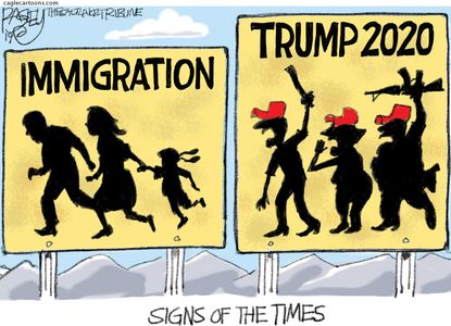 Political Cartoon U.S. Immigration MAGA Trump 2020 Sign of the Times