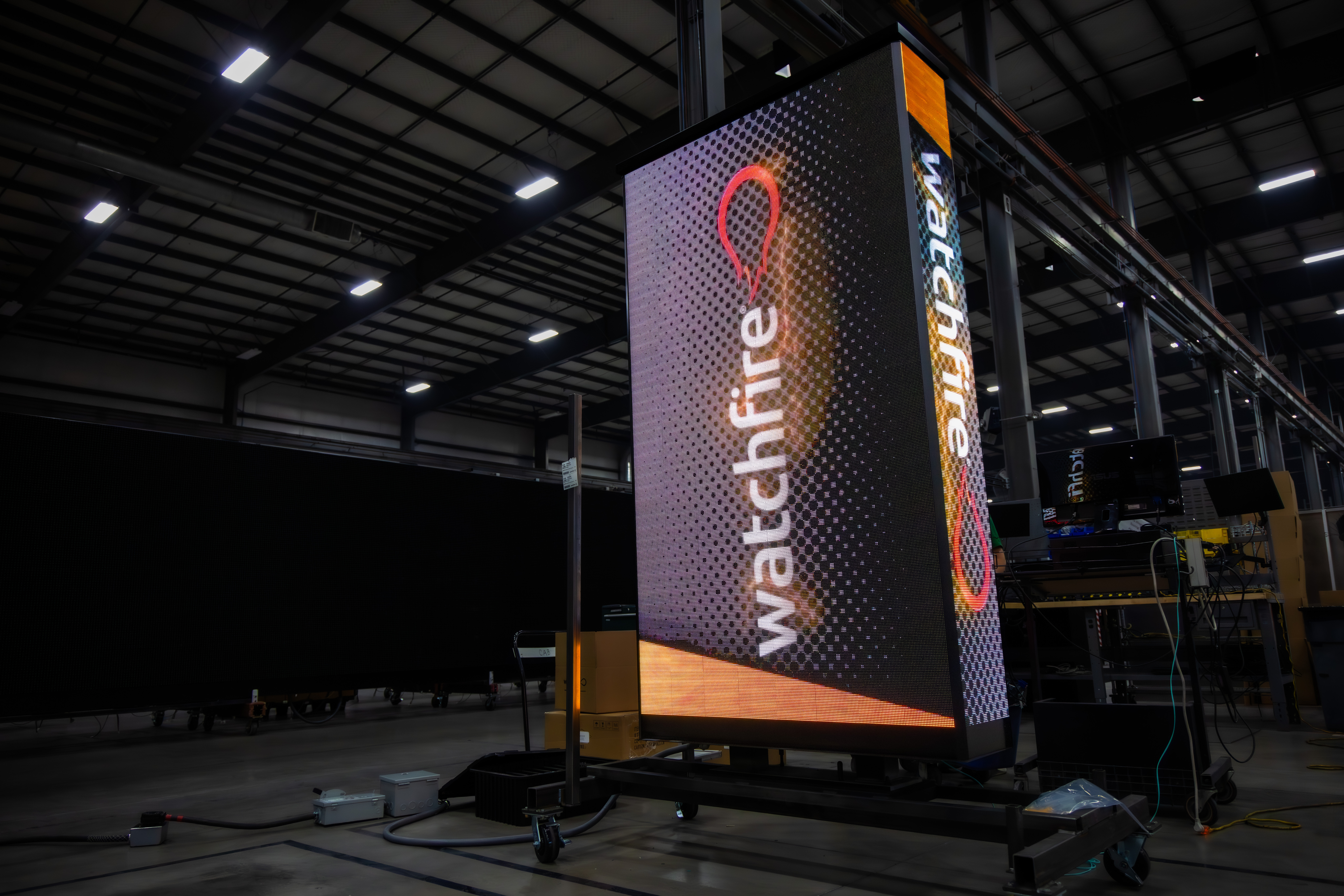 The Watchfire monolith with its logo on it.