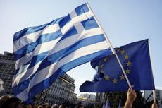 Greek and E.U. Flags