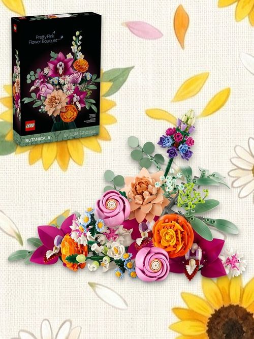 Botanicals Pretty Pink Flower Bouquet Building Set 10342pcs
