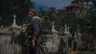 Assassin's Creed Black Flag Resynced Edward Kenway talking to Stede Bonnet saying he needs to speak to the Sage
