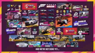 Collage of the last two years of Forza Horizon 5.