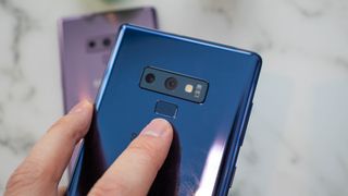 The Note 9's fingerprint scanner is in an old-fashioned position on the rear of the handset