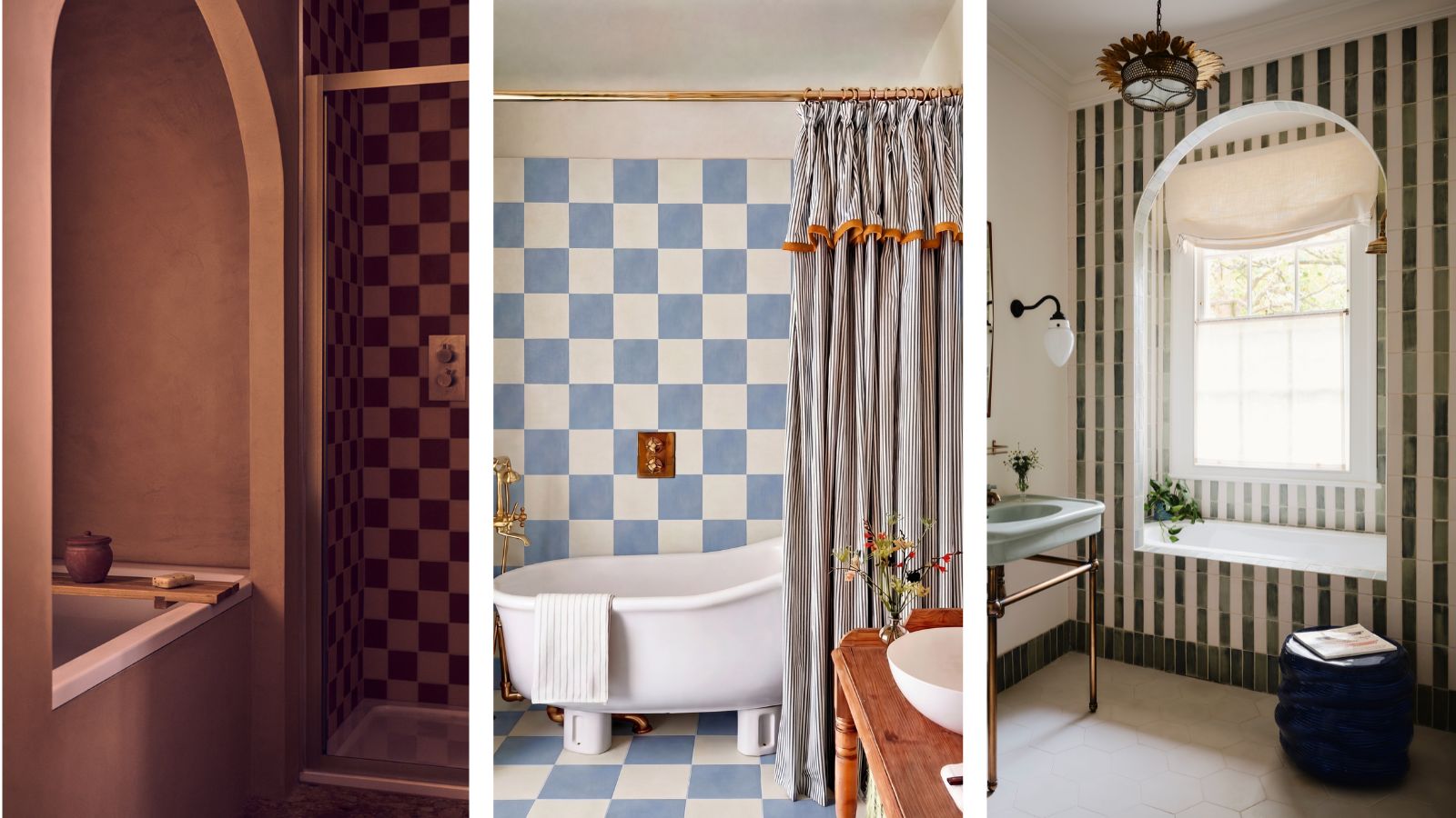 A trio of bath nook images