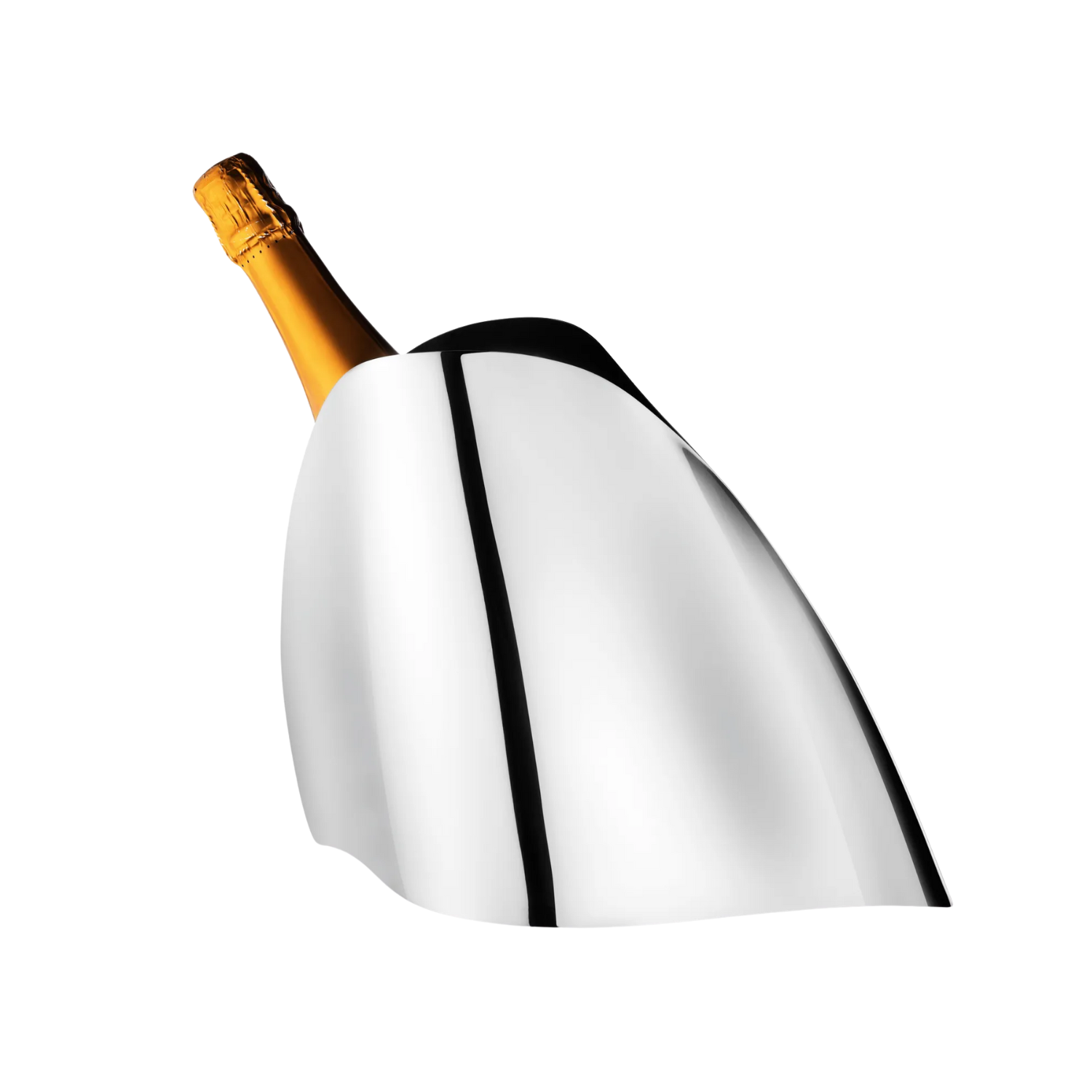 A champagne cooler with a bottle