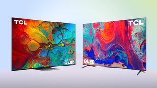 The TCL 6=Series (on left) against the TCL 5-Series (on right)