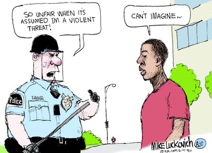 Editorial Cartoon U.S. police racism prejudice