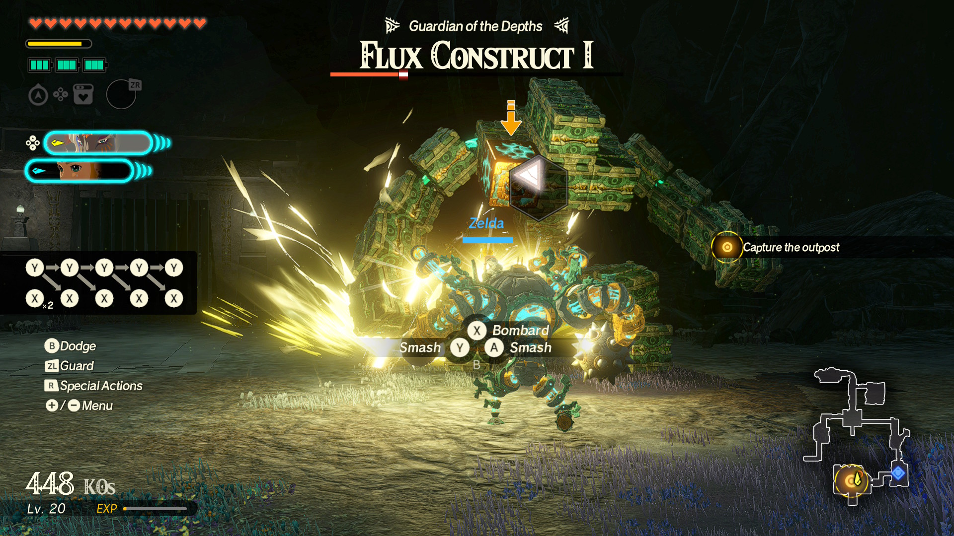 Zelda battles a Flux Construct in Hyrule Warriors: Age of Imprisonment