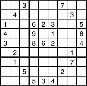 An unsolved sudoku.
