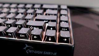 GAMAKAY x NaughShark NS68 gaming keyboard on a desk.