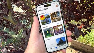 New collections layout in iOS 26 photos