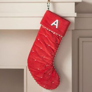 Milo Velvet Monogram Stocking