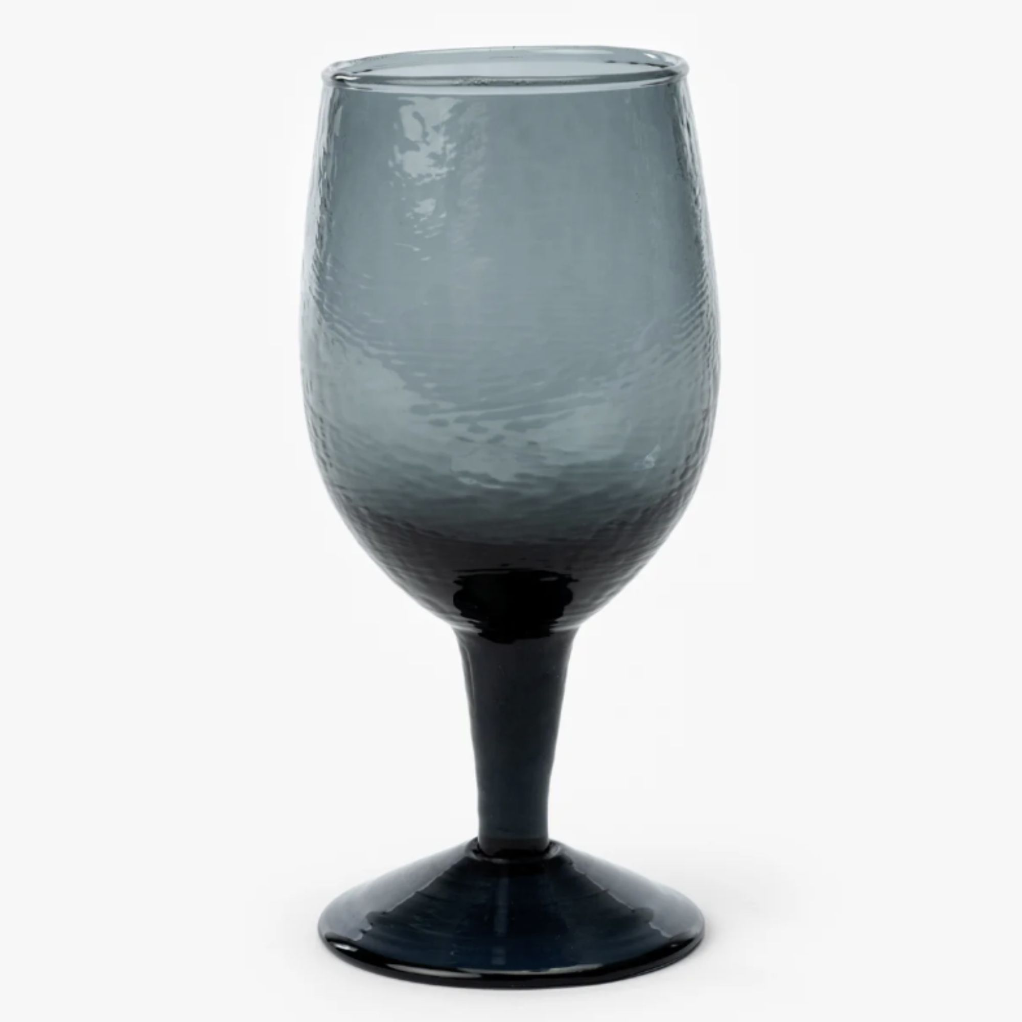 Smoky colored textured wine glass