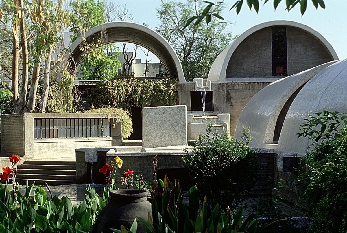 Sangath, the architect’s own studio in Ahmedabad, India. Photography: Vastu Shilpa Foundation