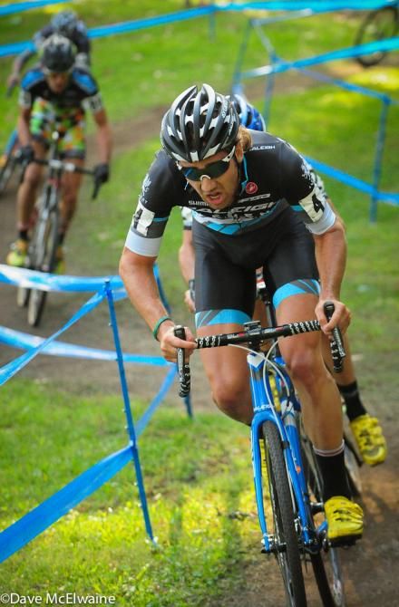 Jamey Driscoll (Raleigh Clement) leading on lap two