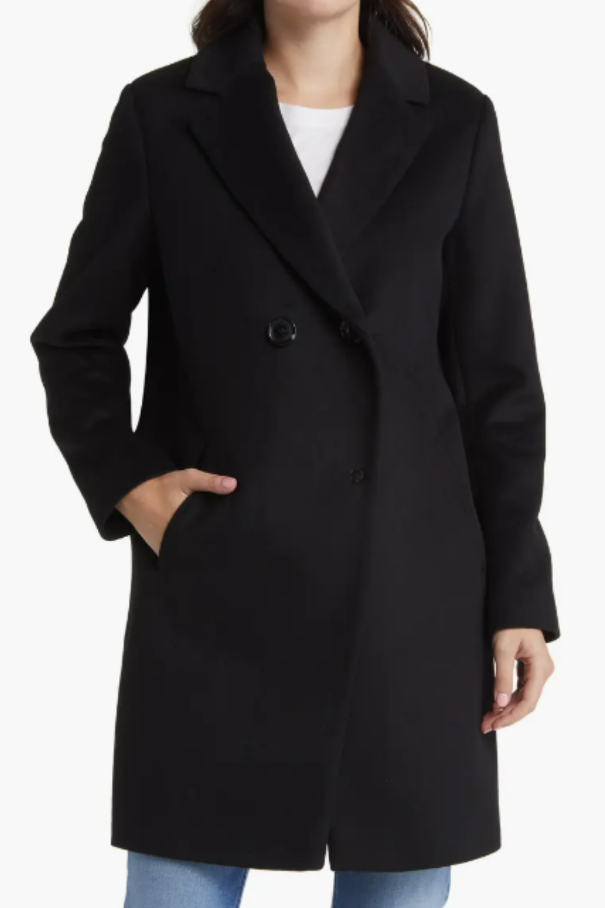 Sam Edelman Double Breasted Wool Blend Coat 
