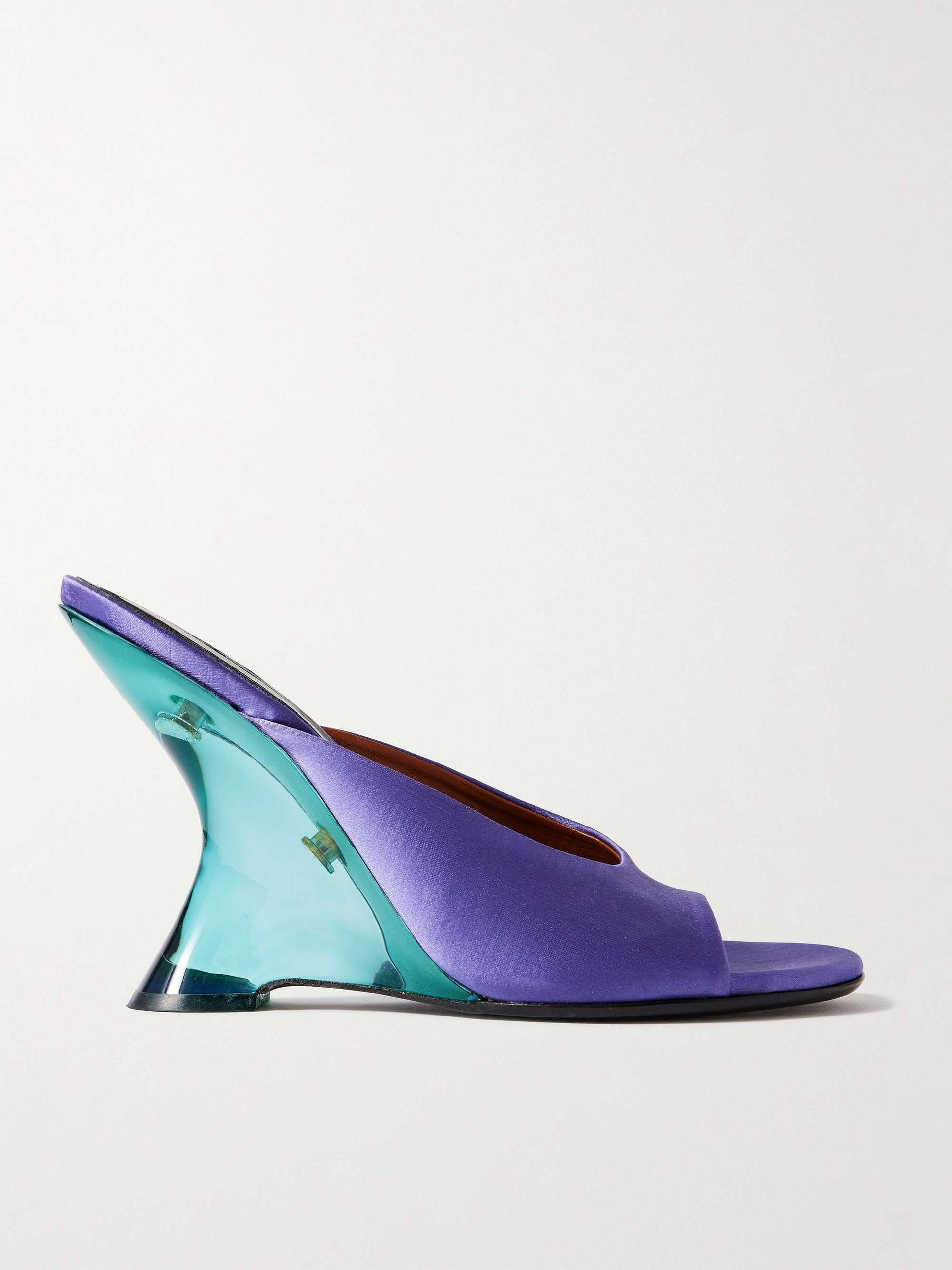 Satin Wedge Sandals