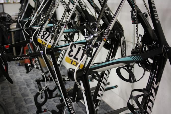 The frames from Paris-Nice still have their numbers attached