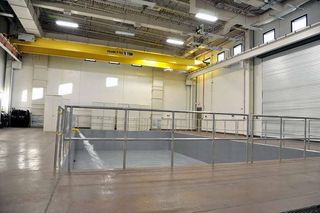 The Littoral High Bay, part of the Laboratory for Autonomous Systems Research, features a 45' x 25' x 5.5' deep pool. This pool will have a 16-channel wave generator, allowing researchers to create directional waves.