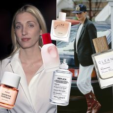 Carolyn Bessette Kennedy and Princess Diana perfume collage