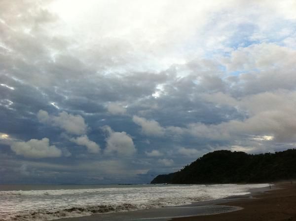 Dramatic skies are constantly changing as the rain comes and goes.