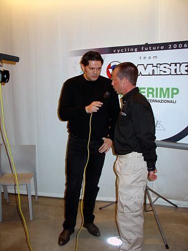 Joe Papp interviewed by the media at the Team Whistle presentation.