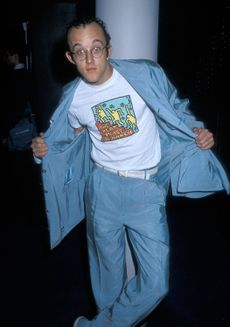 Keith Haring blue suit