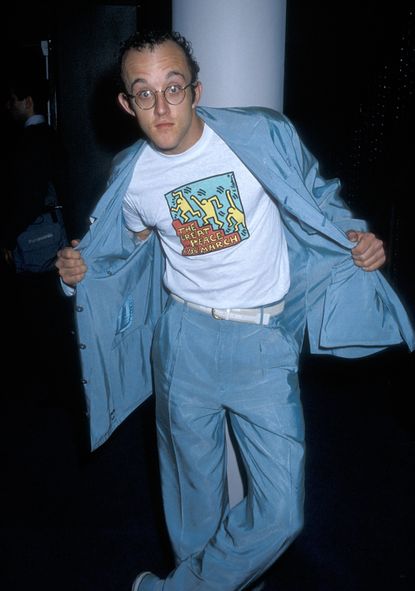 Keith Haring blue suit