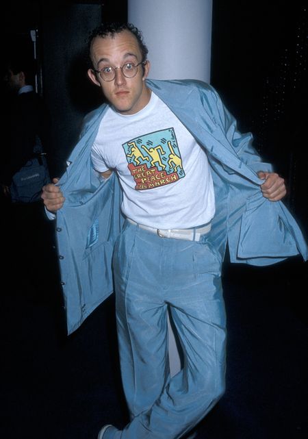 Keith Haring blue suit