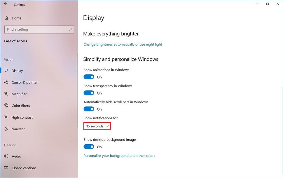 How to change the amount of time Windows 10 notifications show on ...