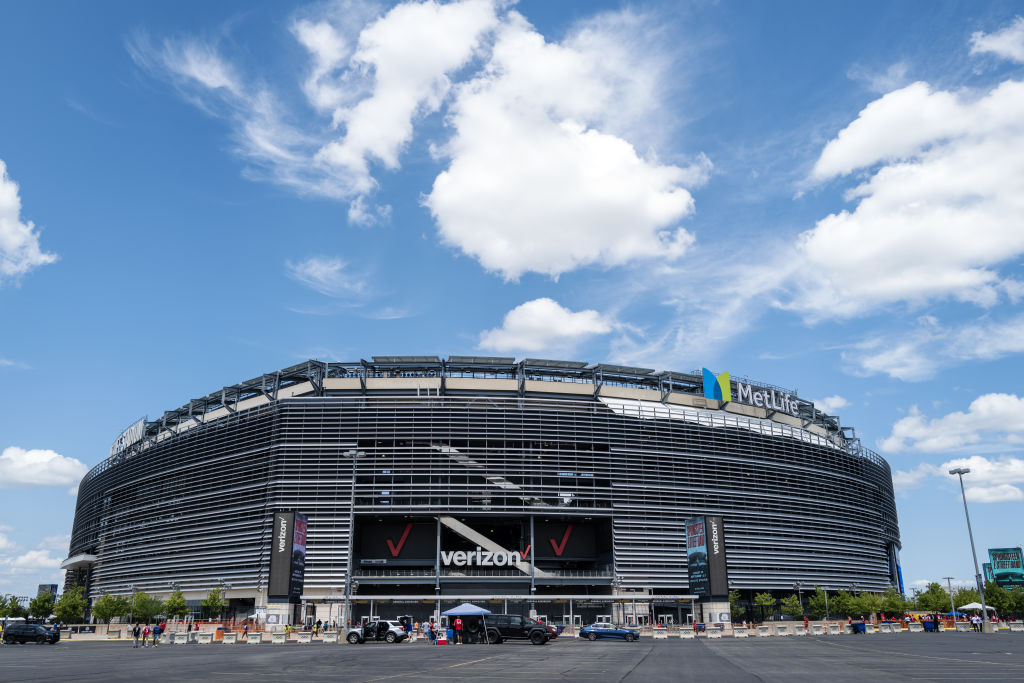 A general view of the MetLife Stadium the home of NFL teams the New York Giants and Jets ahead of the USA summer friendly game between Arsenal and Manchester United at MetLife Stadium on July 22, 2023 in East Rutherford, New Jersey.