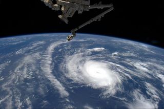 Astronaut Scott Kelly captures an image of Hurricane Danny, while aboard the International Space Station.