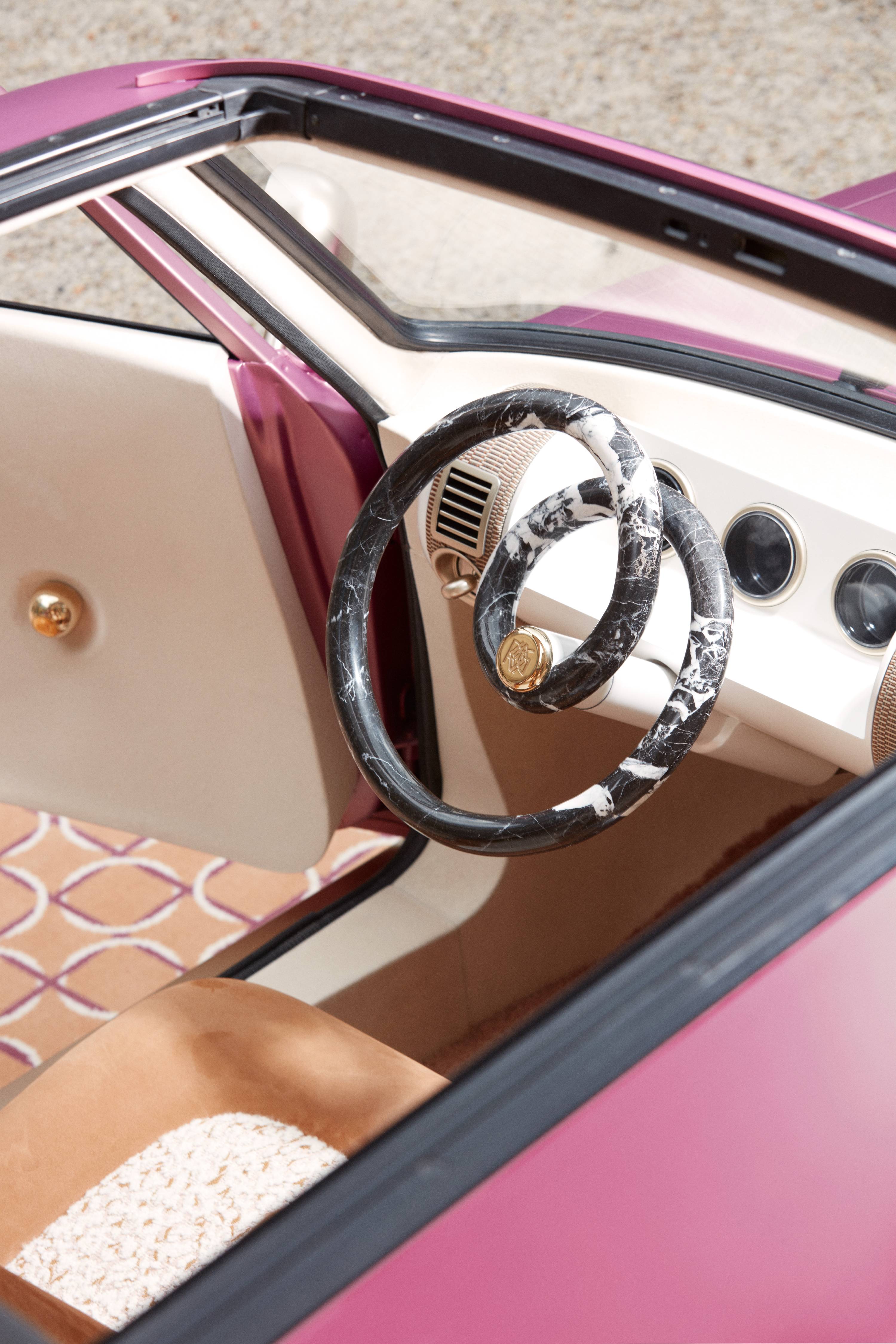 marble car steering wheel