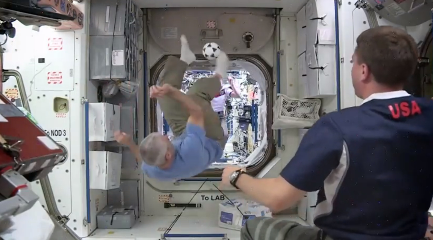 Astronauts Play Soccer Aboard Space Station