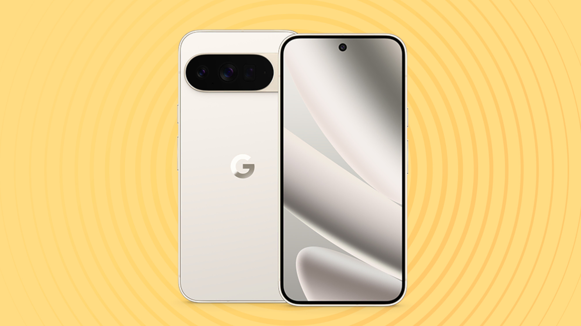 Google Pixel 10 Pro on yellow background