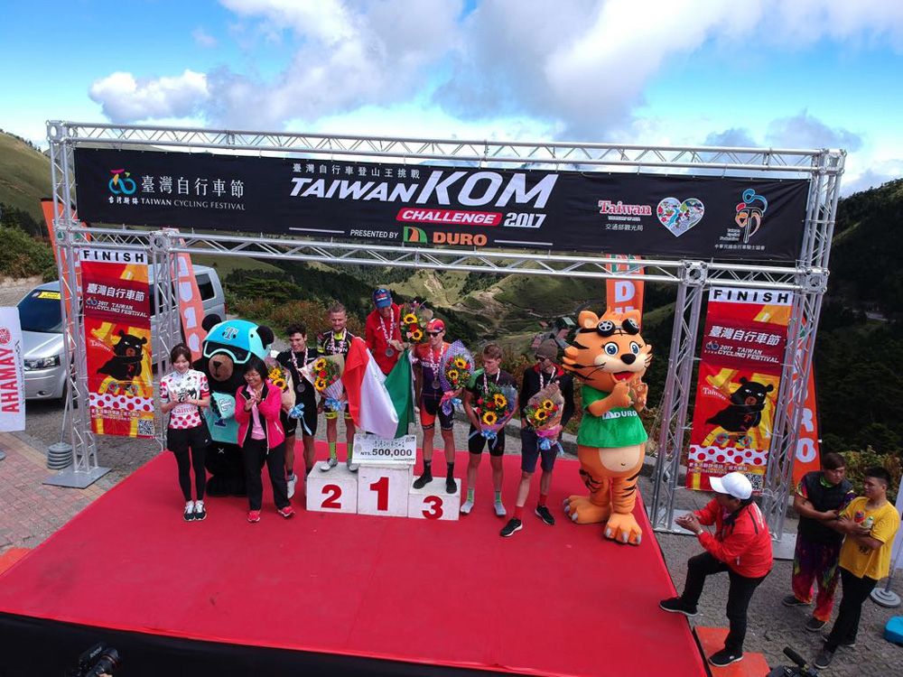 The podium of the Taiwan KOM Challenge
