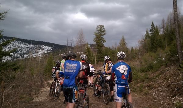 Riding with the home crew.