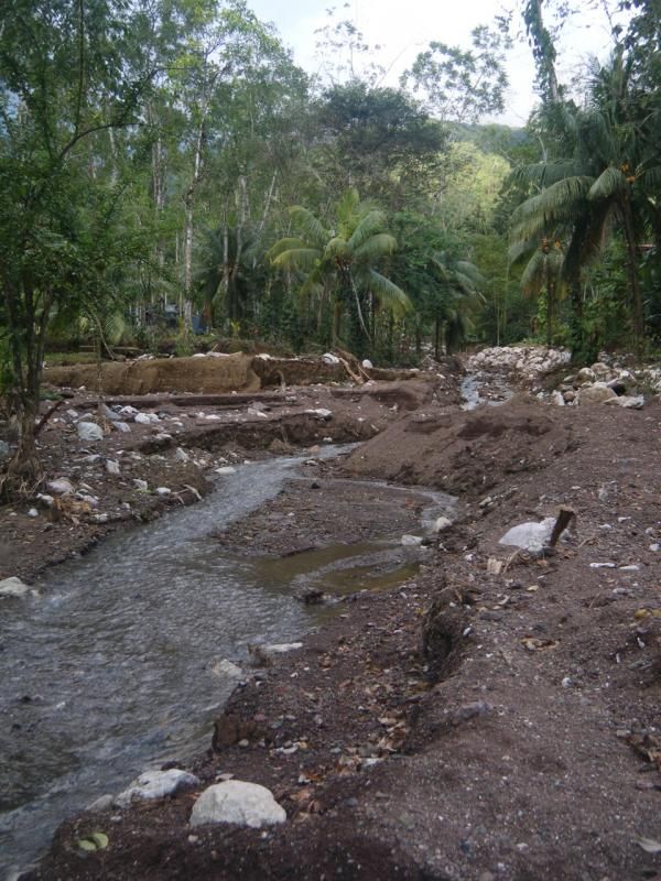 This creek shows some of the erosion from recent heavy rains.