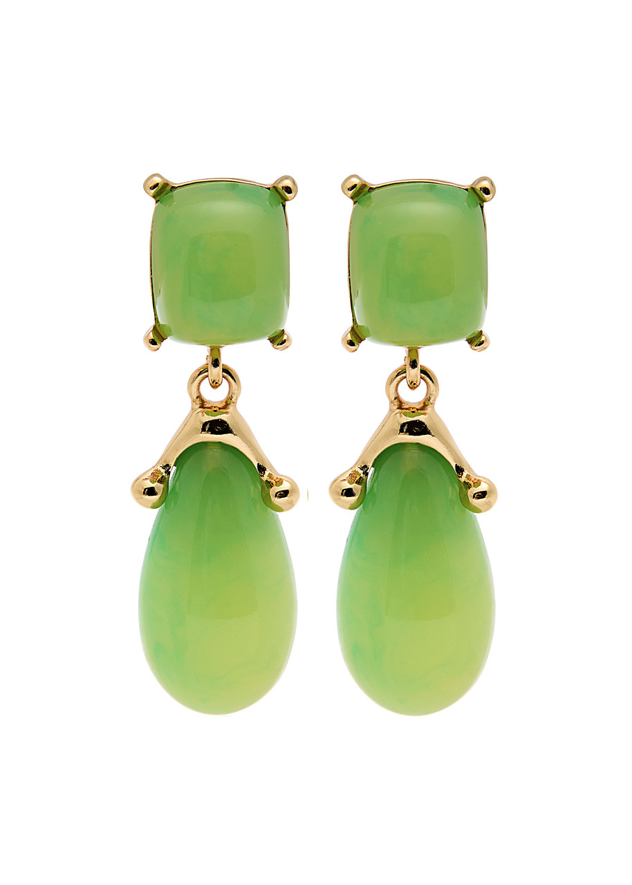 22kt Gold-Plated Clip-On Drop Earrings